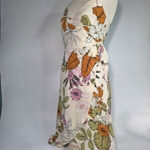 Cupshe Floral Botanical Lined Wrap Dress Size XS Garden Tropical‎ Plants Spring